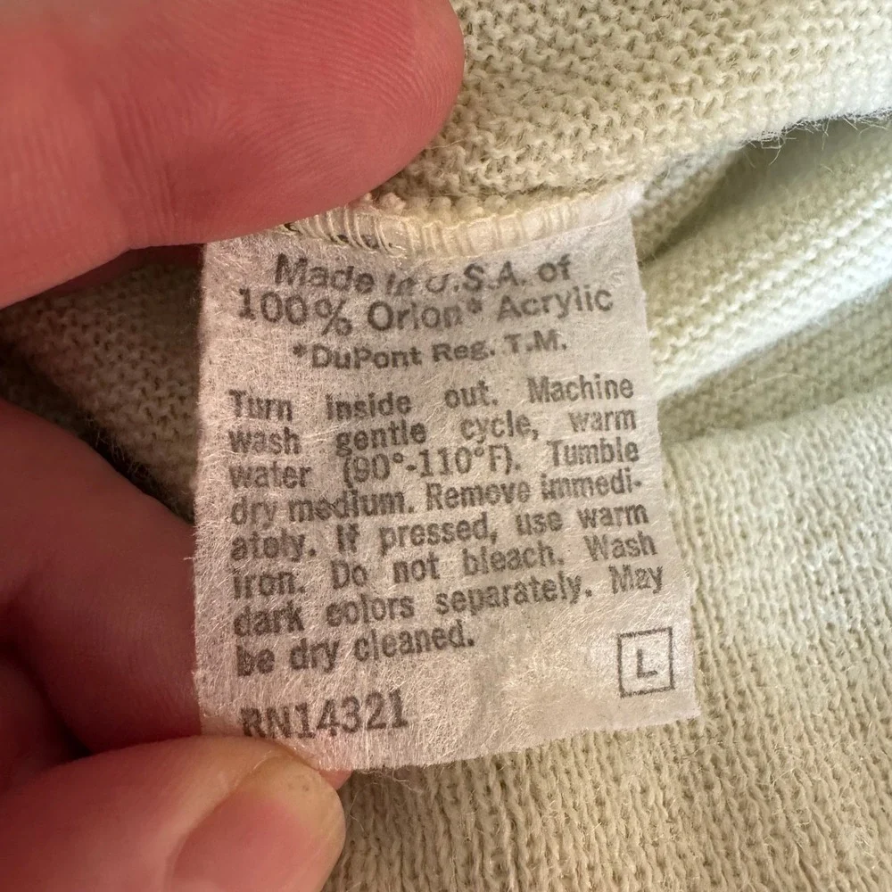 Vintage 80s Christian Dior Monsieur Cardigan Sweater Men Large Cream Made in USA